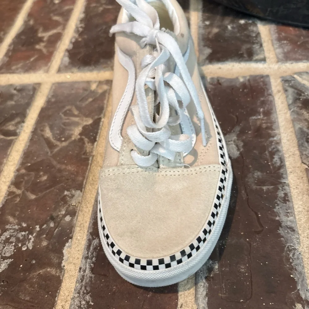 Vans old skool checkered foxing turtledove skateboarding  shoes M 3.5 W 5